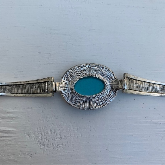 Southwest Bracelet Silver Turquoise Color - Picture 3 of 11